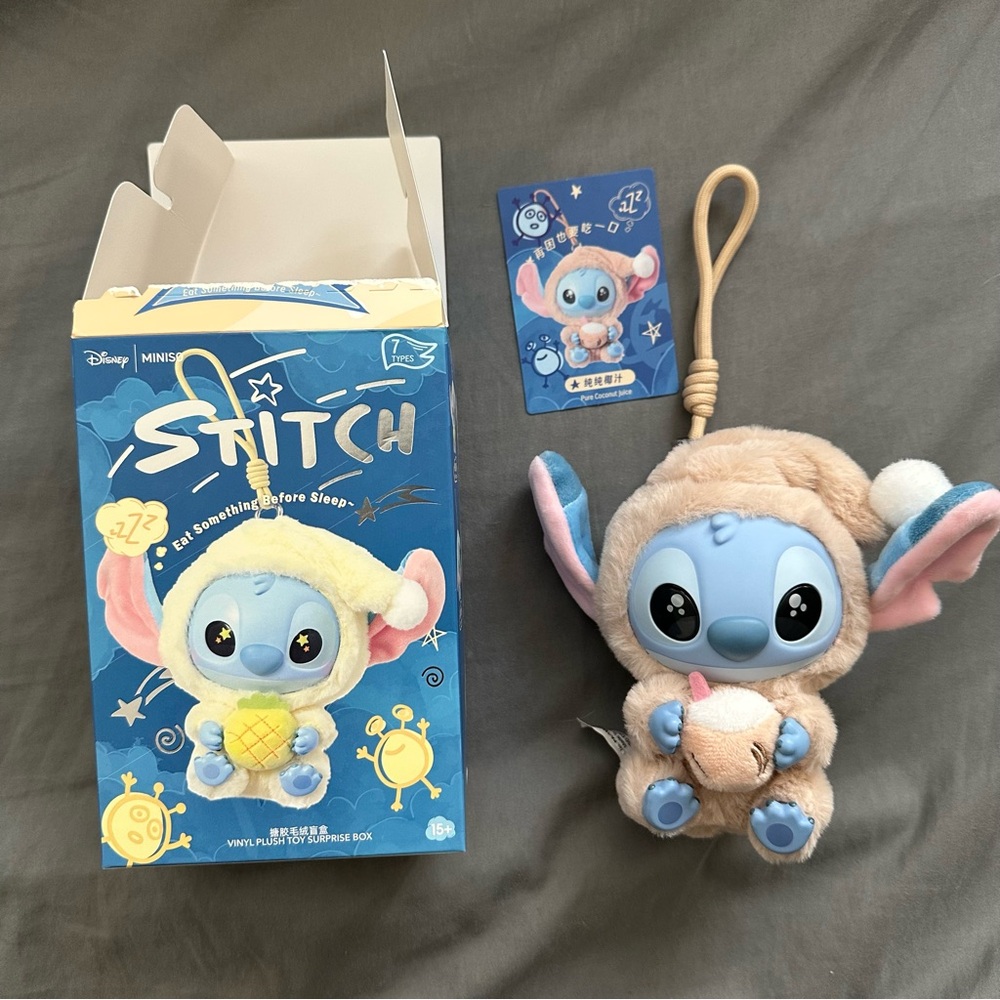 MINISO Stitch Eat Something Before Sleep Keychain